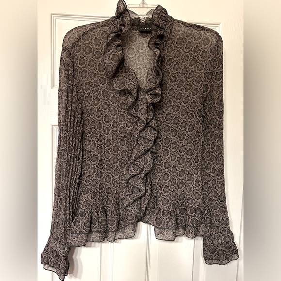 Tribal Tops - Tribal Long Sleeve Ruffled Blouse- Sz 12